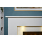 Acantha Minnesota White Marble Electric Fireplace Suite, 50 Inch, 2kW, image 3