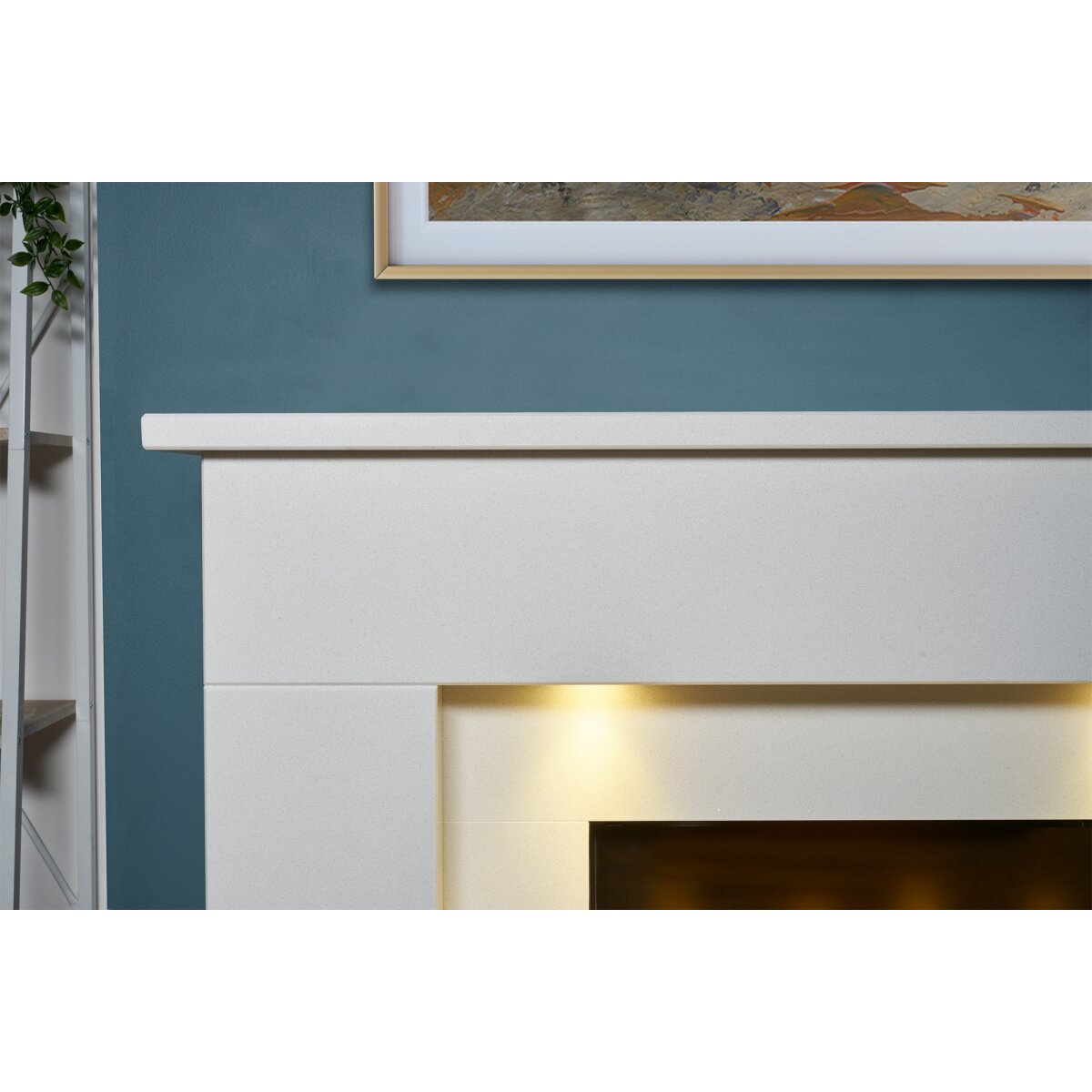 Acantha Minnesota White Marble Electric Fireplace Suite, 50 Inch, 2kW, image 3