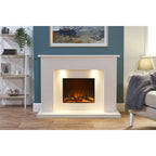 Acantha Minnesota White Marble Electric Fireplace Suite, 50 Inch, 2kW, image 7
