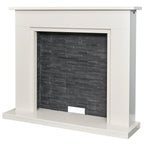 Acantha Miramar White Marble Stove Fireplace with Downlights, 54 Inch, image 7