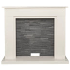 Acantha Miramar White Marble Stove Fireplace with Downlights, 54 Inch, image 8