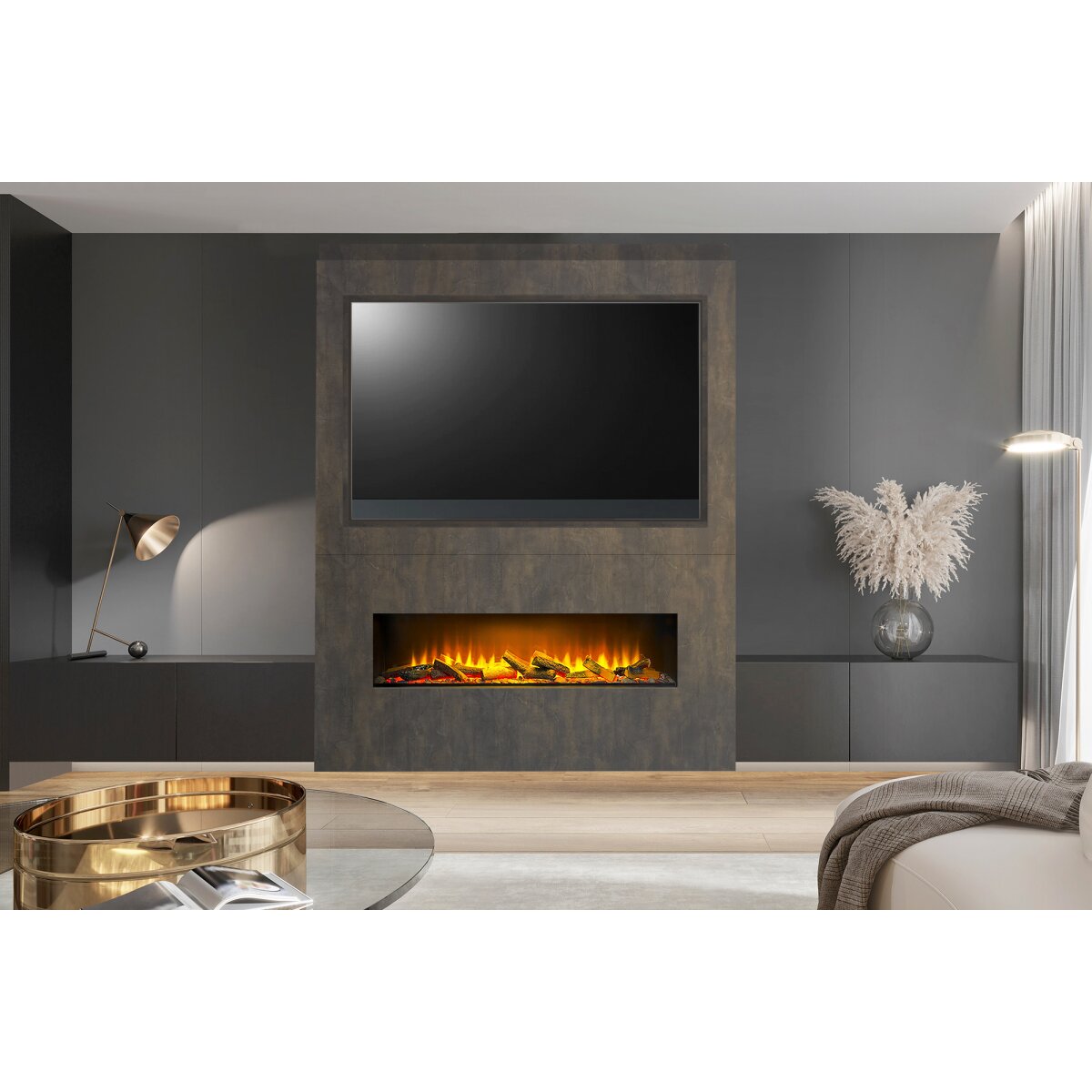 Acantha Nexus Pre-Built Media Wall with TV Recess and Aspire 125 Fire, image 5
