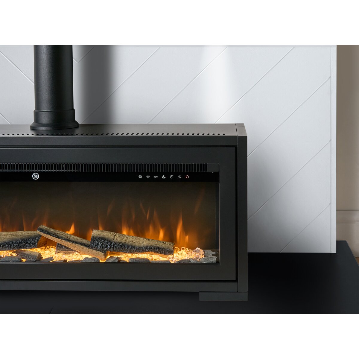 Acantha Pre-Built Media Wall 3 with Vision Electric Media Stove, 2kW, image 8