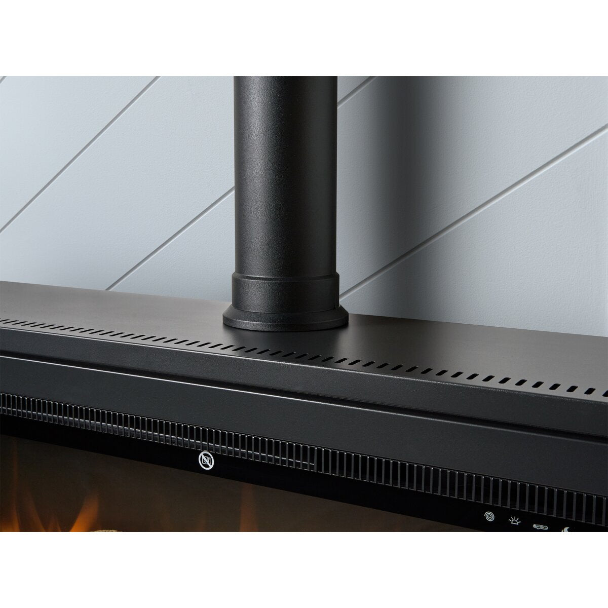 Acantha Pre-Built Media Wall 3 with Vision Media Stove and Log Store, image 9