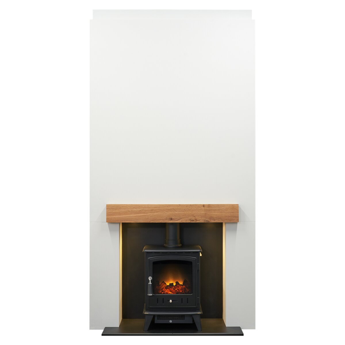 Acantha Pre-Built Stove Media Wall 1 with Adam Aviemore Electric Stove, image 7