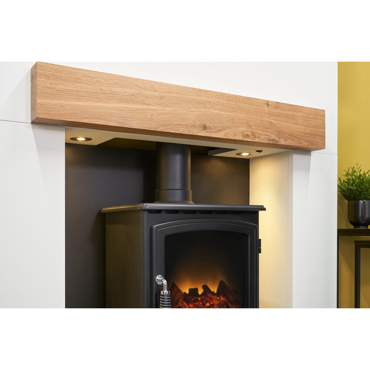 Acantha Pre-Built Stove Media Wall 1 with Adam Aviemore Electric Stove, image 6