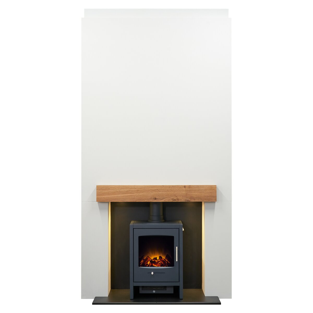 Acantha Pre-Built Stove Media Wall 1 with Adam Bergen Stove, Charcoal Grey, image 5