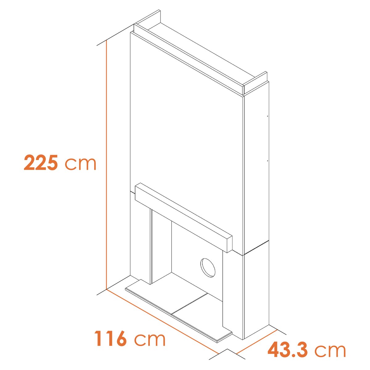 Acantha Pre-Built Stove Media Wall 1 with Sureflame Keston Stove, Black, image 4