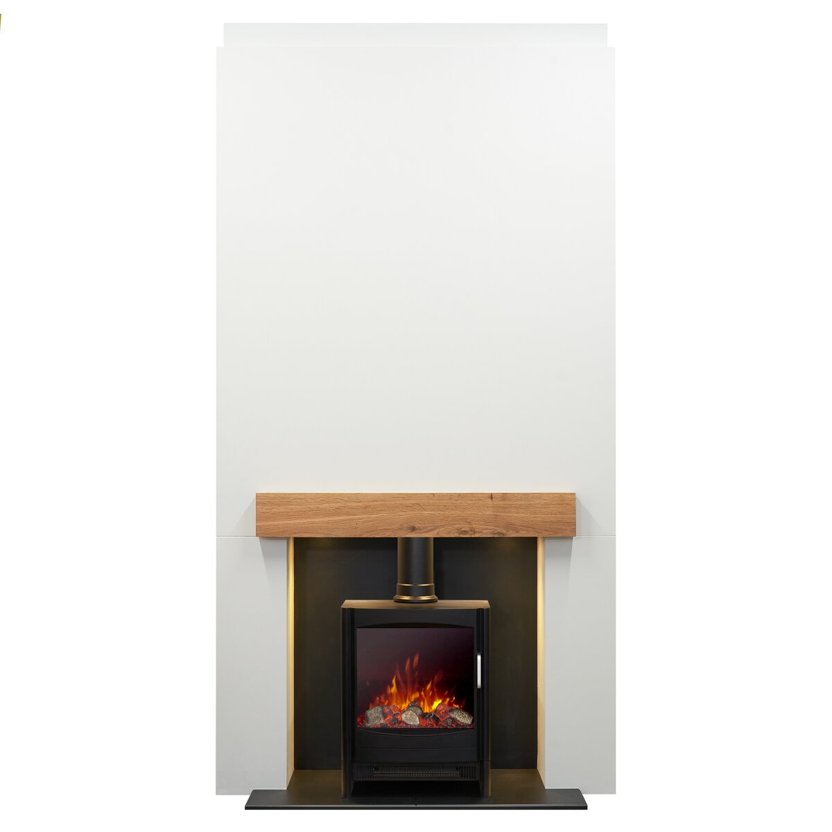 Acantha Pre-Built Stove Media Wall 1 with Sureflame Keston Stove, Black, image 3
