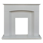 Acantha Tuscon White Marble Fireplace with Downlights, 48 Inch, image 4
