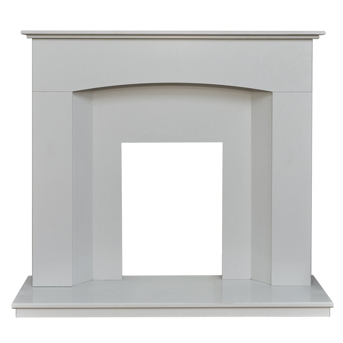 Acantha Tuscon White Marble Fireplace with Downlights, 48 Inch, image 4