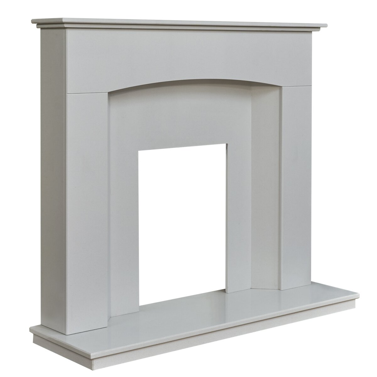 Acantha Tuscon White Marble Fireplace with Downlights, 48 Inch, image 3