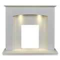 Acantha Tuscon White Marble Fireplace with Downlights, Surround only