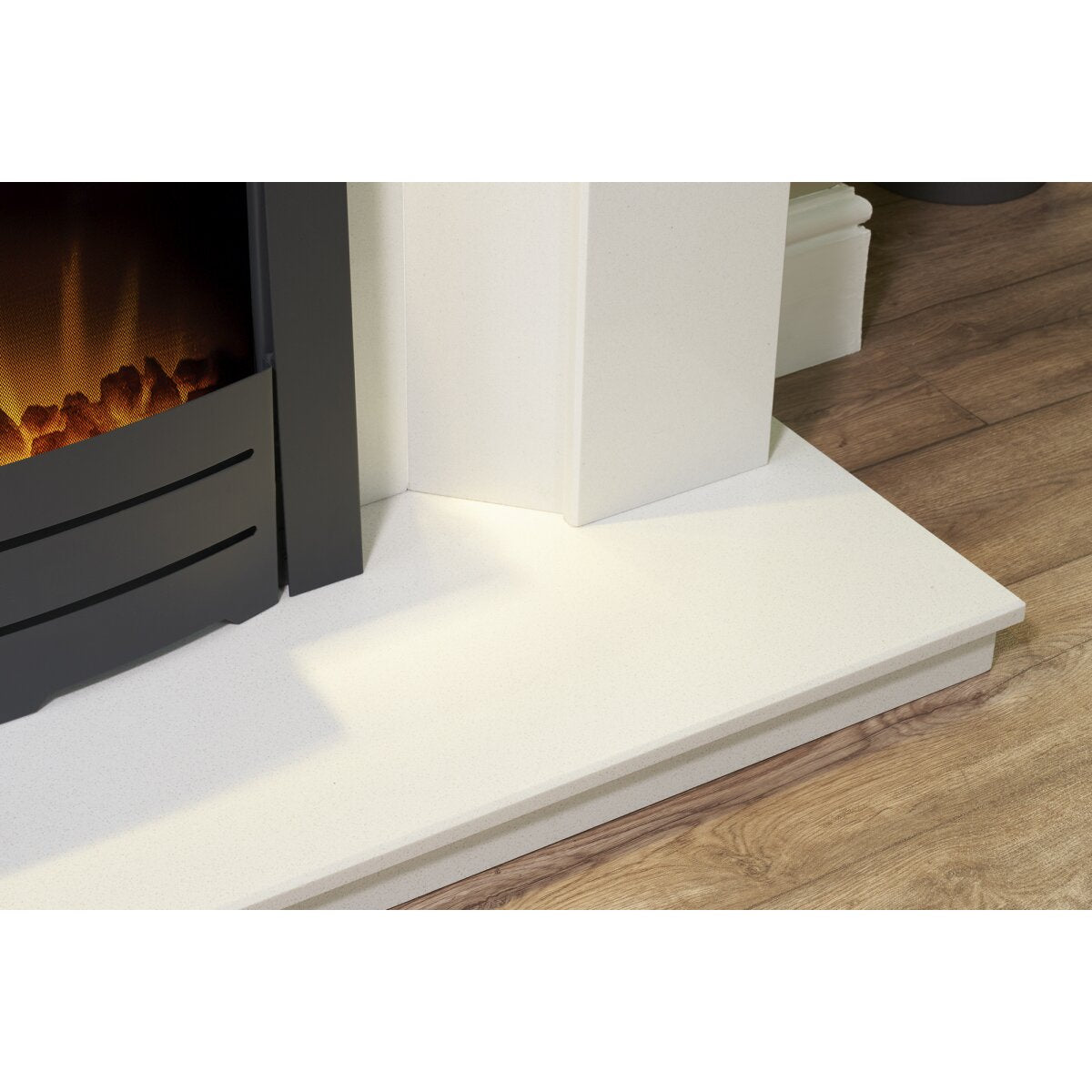 Acantha Tuscon White Marble Fireplace with Downlights, 48 Inch, image 22