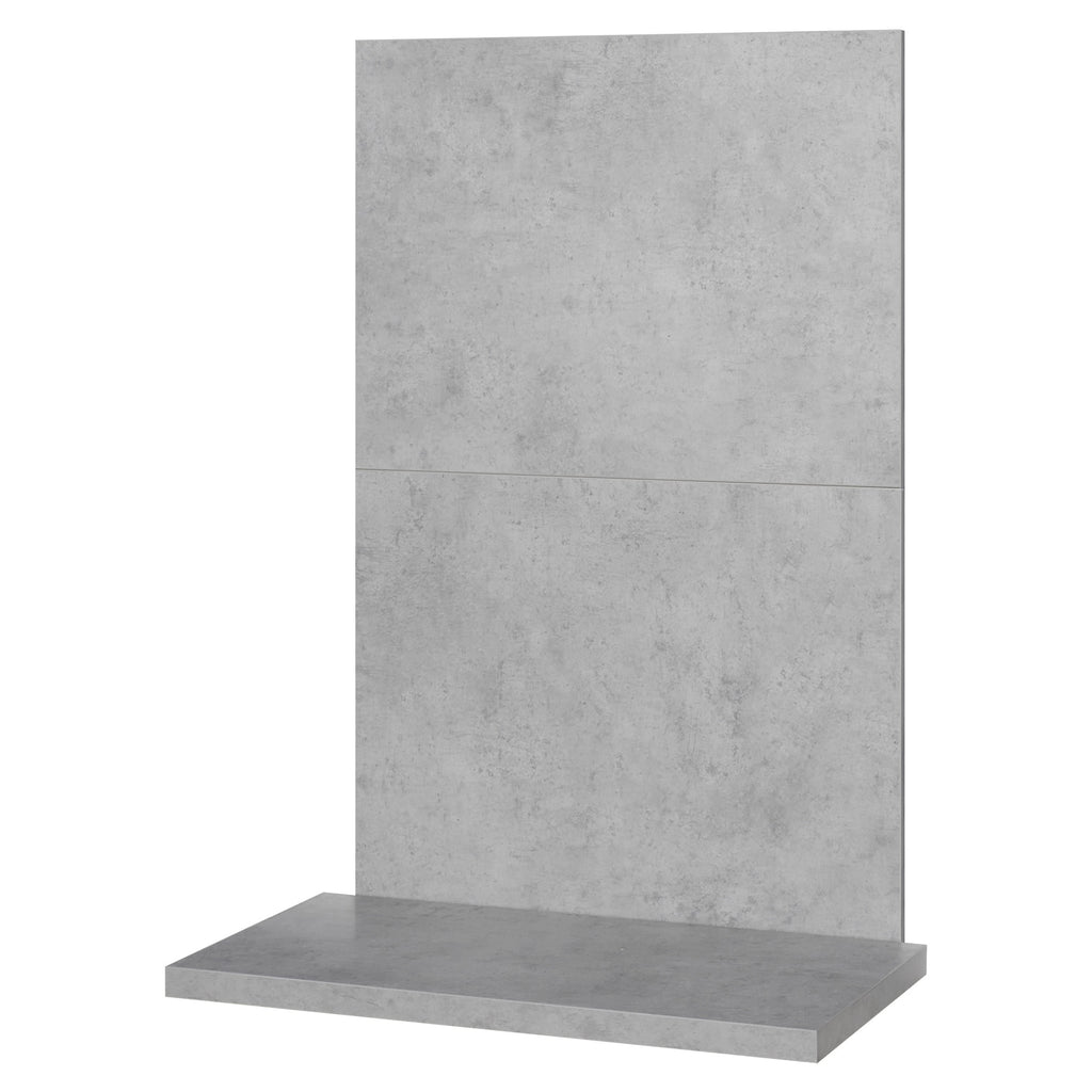 Acantha two tile and hearth set in concrete effect, angled view