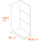 Acantha three tile and hearth set dimension diagram: 164.1 cm high, 78 cm wide, 42.5 cm deep