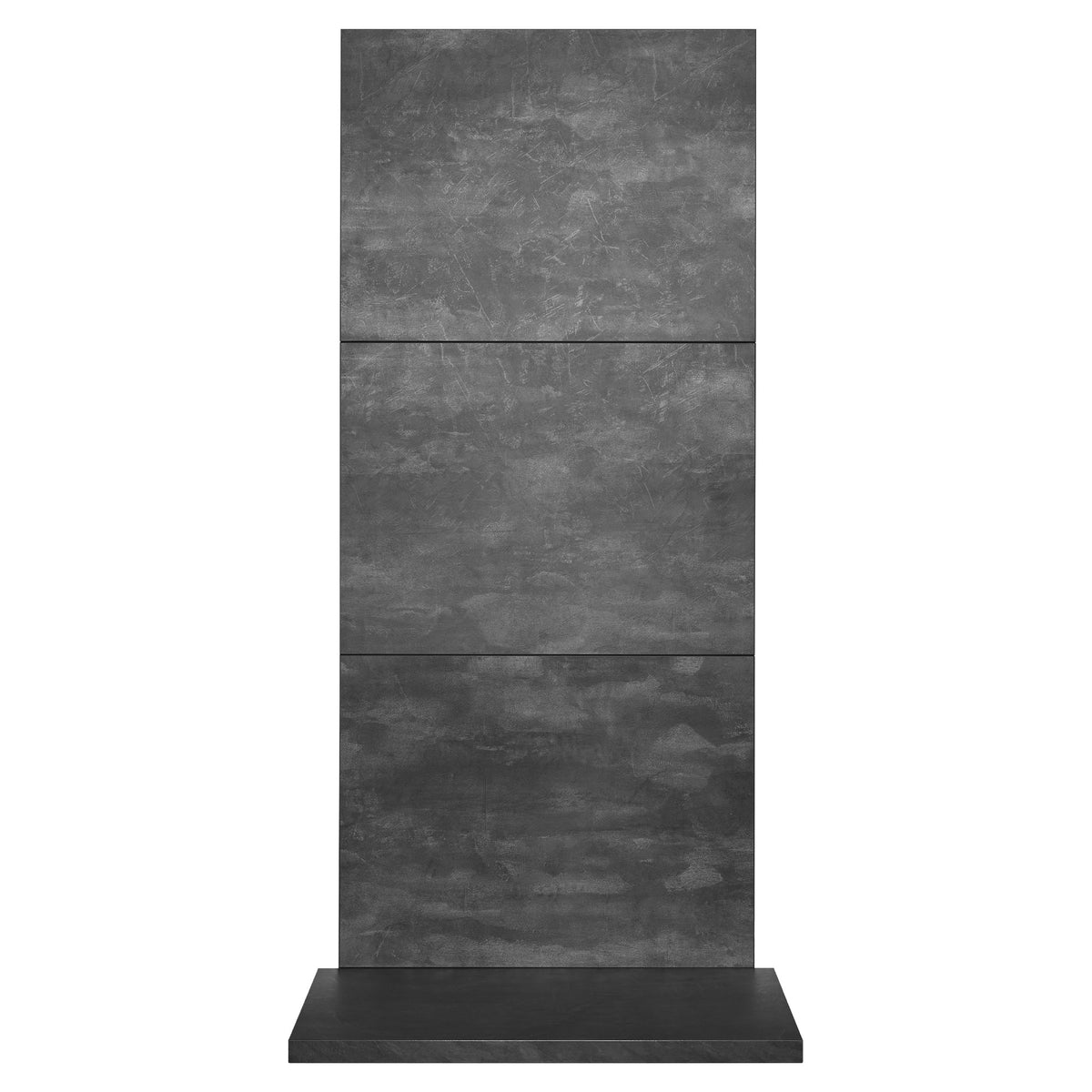 Acantha three tile and hearth set in slate Venetian plaster effect, front view