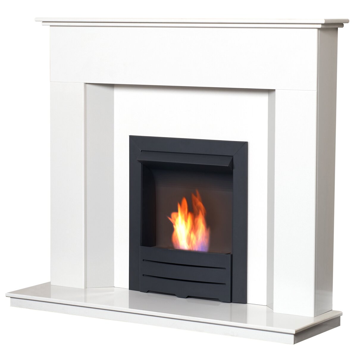 Adam Alora White Marble Fireplace with Downlights, 48 Inch, image 18