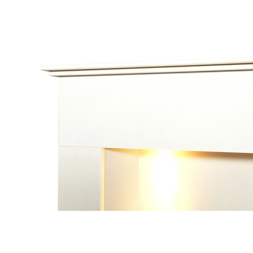 Adam Alora White Marble Fireplace with Downlights, 48 Inch, image 6