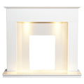 Adam Alora White Marble Fireplace with Downlights, Surround only