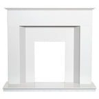 Adam Alora White Marble Fireplace with Downlights, 48 Inch, image 4