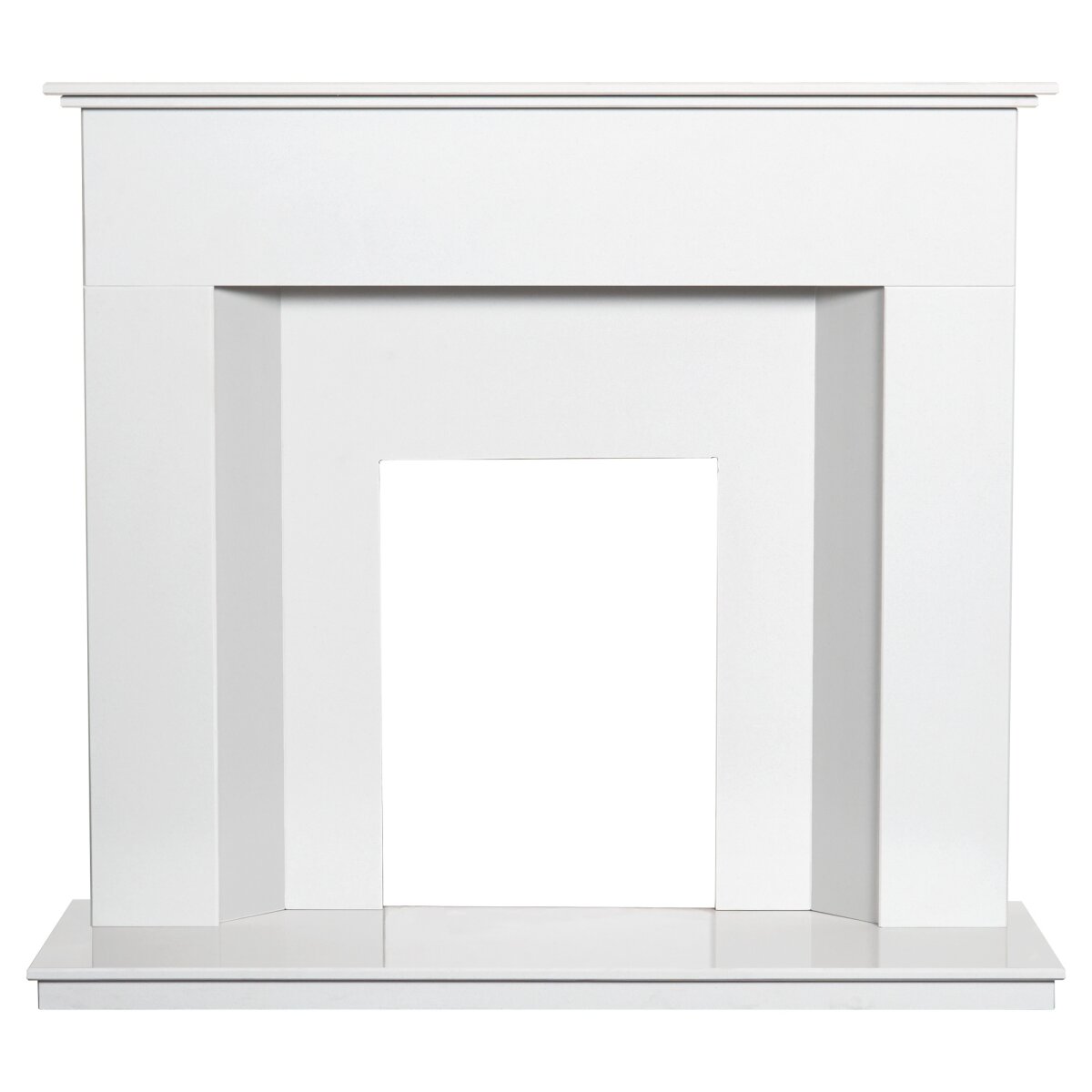 Adam Alora White Marble Fireplace with Downlights, 48 Inch, image 4