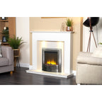 Adam Alora White Marble Fireplace with Downlights, 48 Inch, image 21