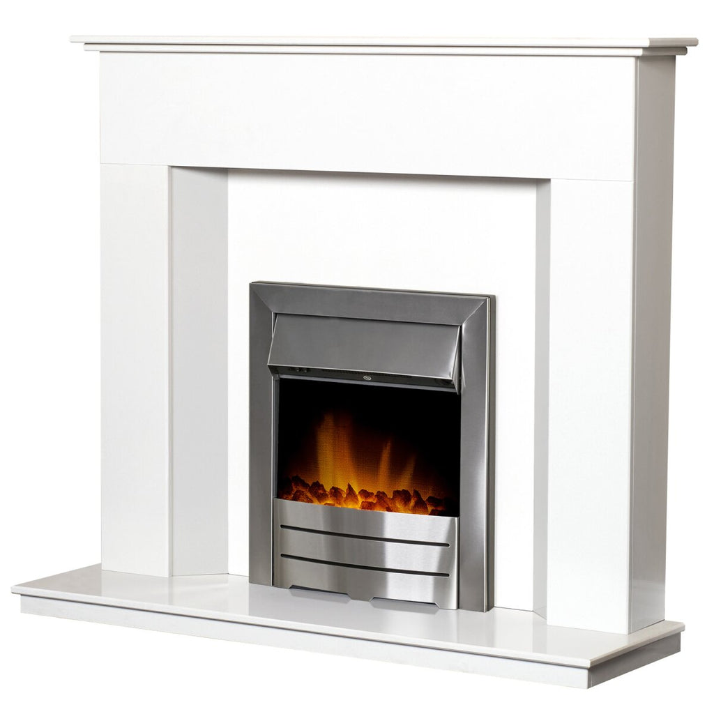 Adam Alora White Marble Fireplace with Downlights, 48 Inch, image 16