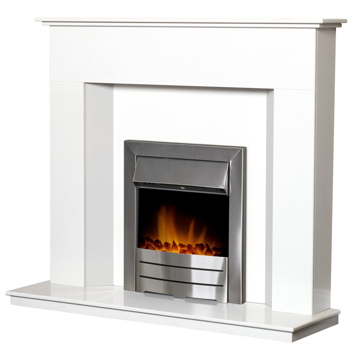 Adam Alora White Marble Fireplace with Downlights, 48 Inch, image 16