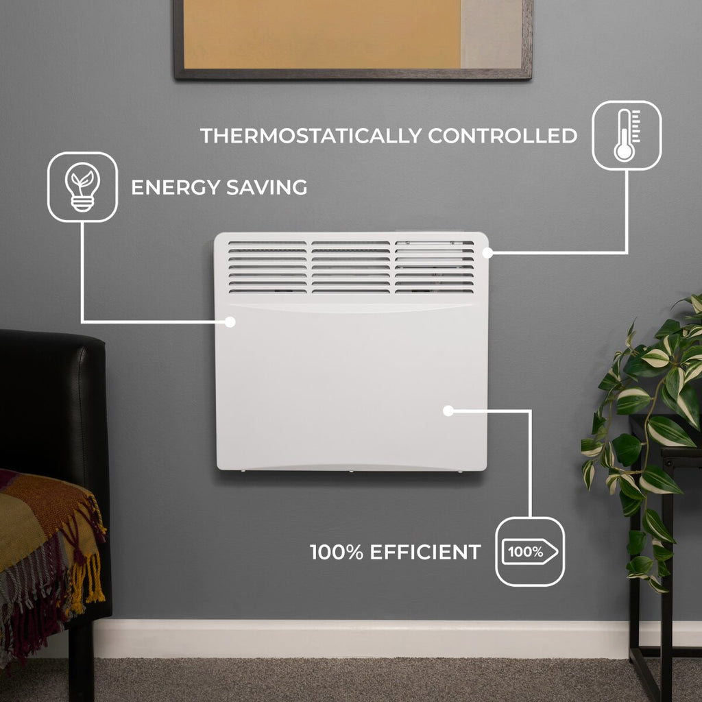 Adam Amba Electric Radiator in White, 1000W or 2000W, image 3