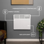 Adam Amba Electric Radiator in White, 1000W or 2000W, image 3