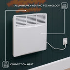 Adam Amba Electric Radiator in White, 1000W or 2000W, image 7