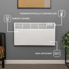 Adam Amba Electric Radiator in White, 1000W or 2000W, image 12