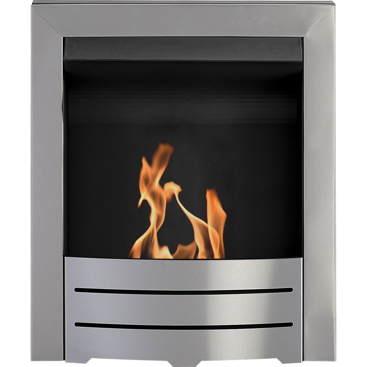 Adam Colorado Bioethanol Fire for Fireplaces, Brushed Steel