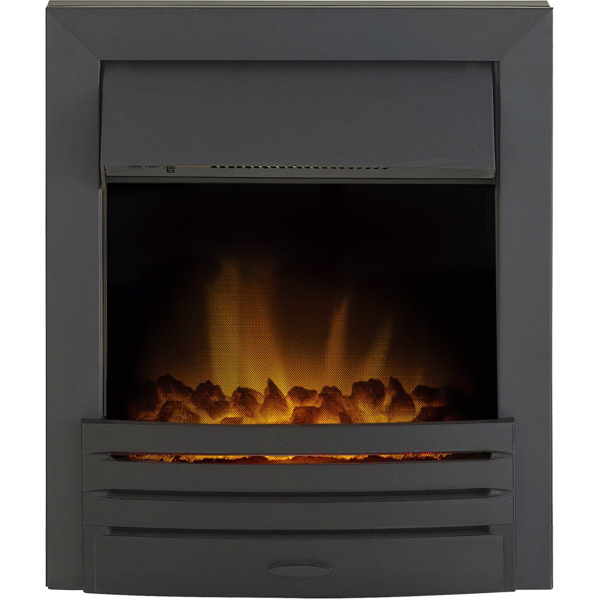 Adam Eclipse Inset Electric Fire in Black, Remote control with 7-day timer
