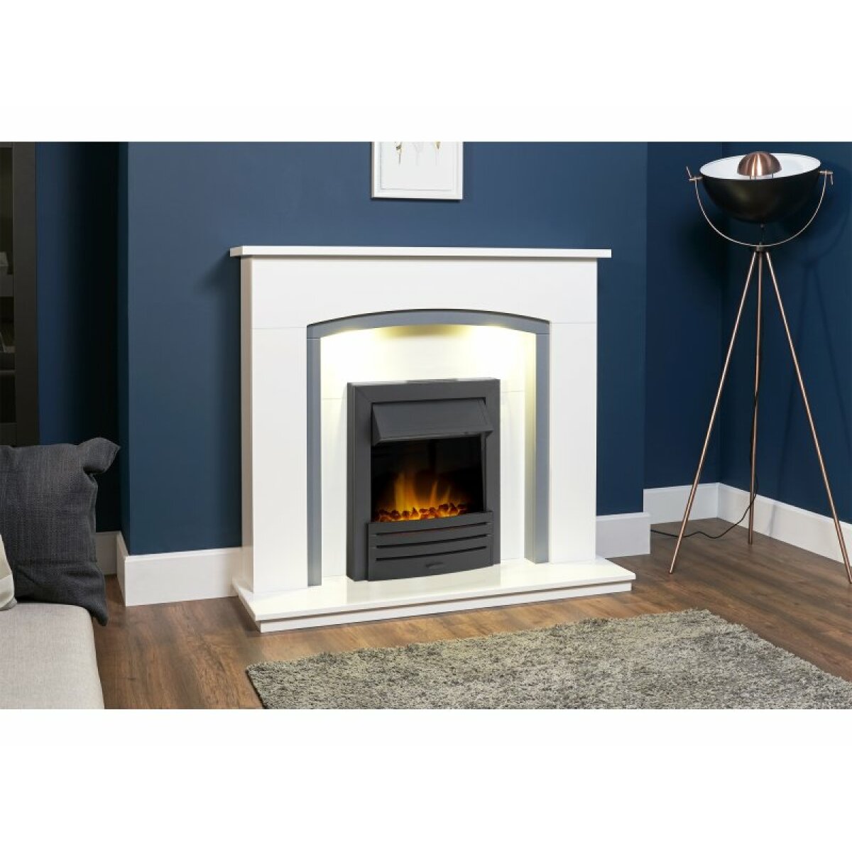 Adam Eclipse Inset Electric Fire in Black, 2kW, image 2