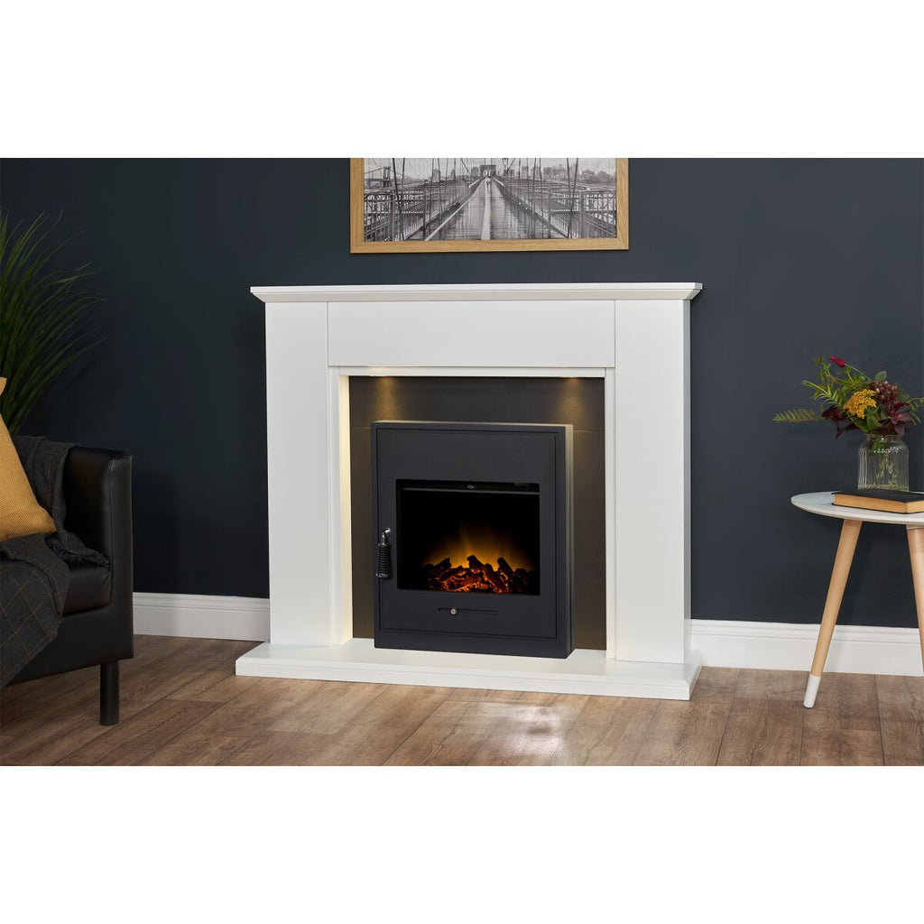 Adam Eltham Fireplace with Oslo Electric Fire and Downlights, 45 Inch, image 4