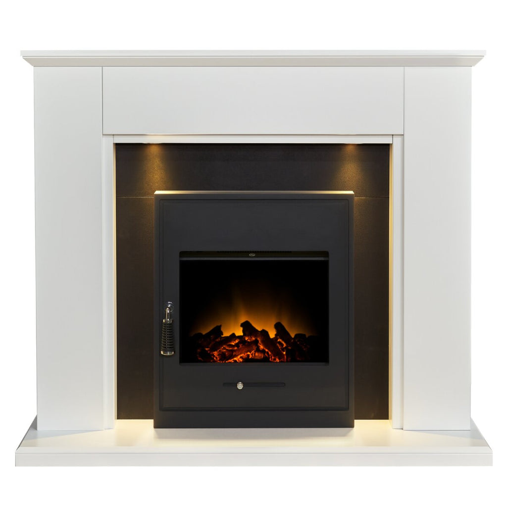 Adam Eltham Fireplace with Oslo Electric Fire and Downlights, 45 Inch