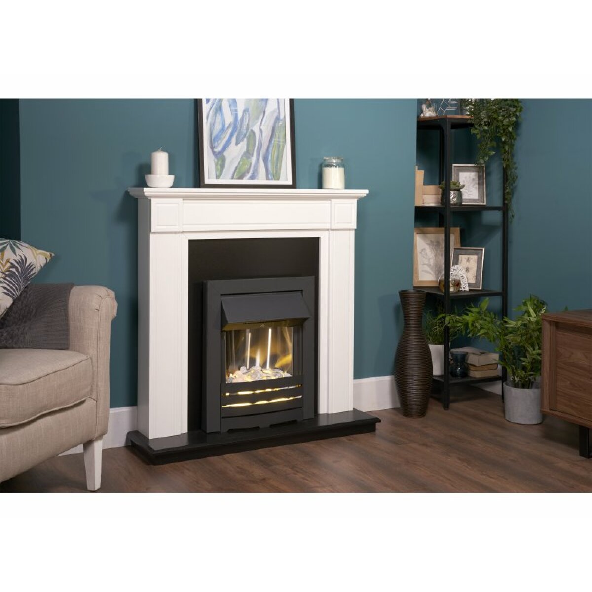 Adam Helios Inset Electric Fire in Black, 2kW, image 2