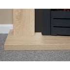 Close-up of the Adam Malmo oak hearth