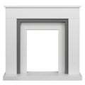 Adam Milan fireplace surround in pure white and grey, front view