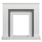 Adam Milan fireplace surround in pure white and grey, front view