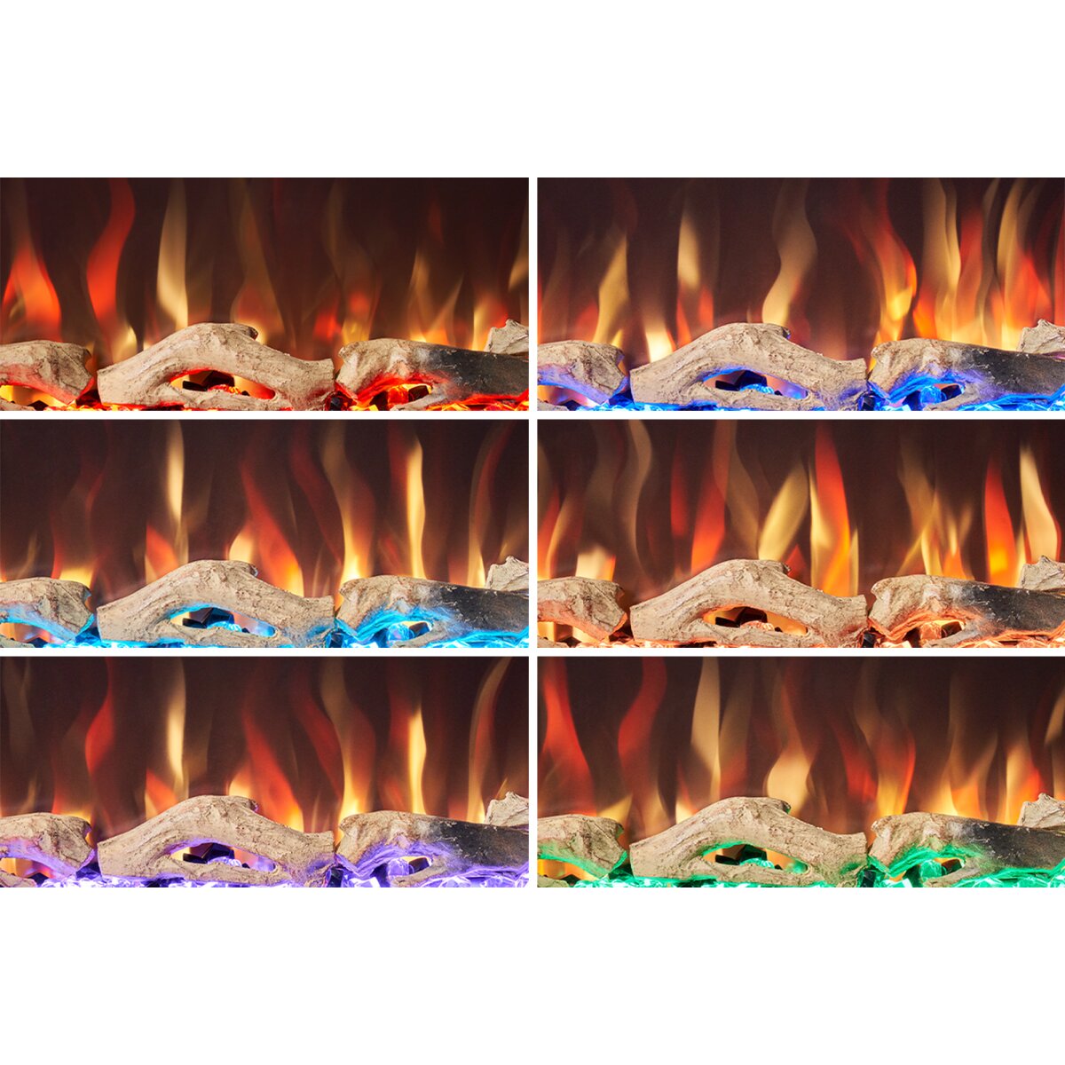 Adam Orlando 72 Inch Inset or Wall Mounted Electric Fire, 2kW, image 5