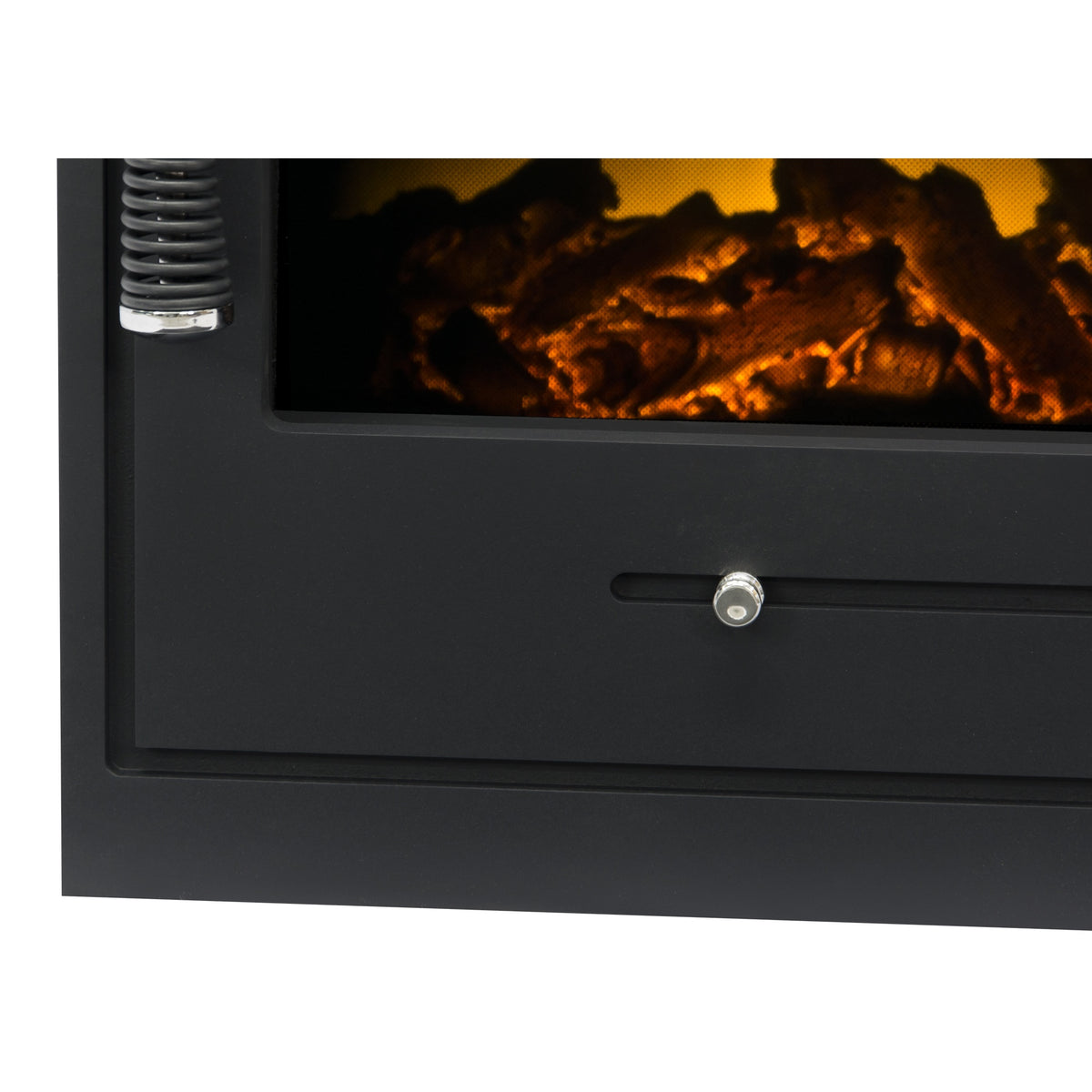 Adam Oslo log effect fuel bed and lower front panel, close up
