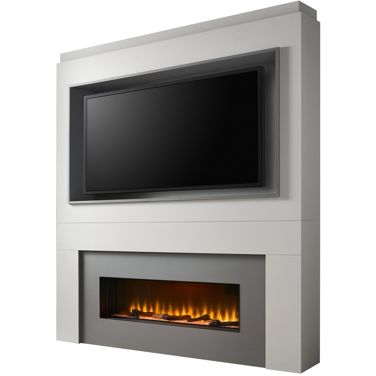 Adam Sahara Pre-Built Fully Inset Media Wall 2 with TV Recess, 2kW Fire, image 4