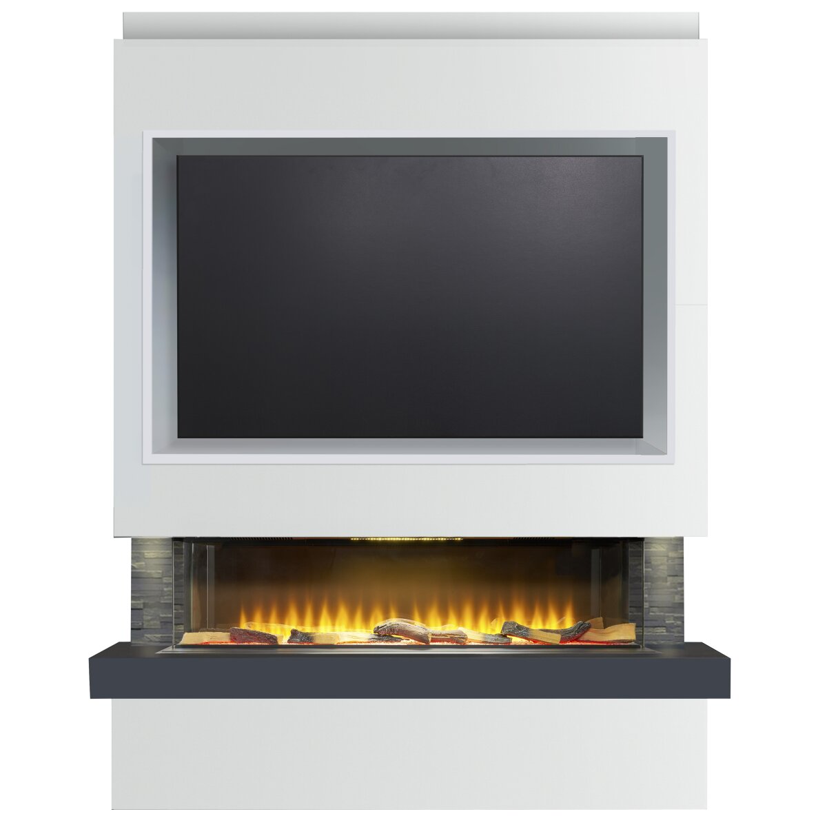 Adam Sahara Pre-Built Panoramic Media Wall 5 with TV Recess, 51 Inch Fire, image 4