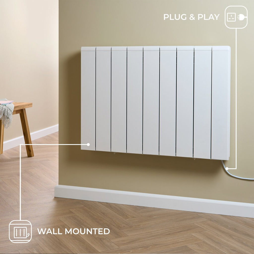 Adam Samson 2000W Dual Heating Electric Radiator in White, Smart WiFi, image 6