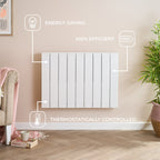Adam Samson 2000W Dual Heating Electric Radiator in White, Smart WiFi, image 2