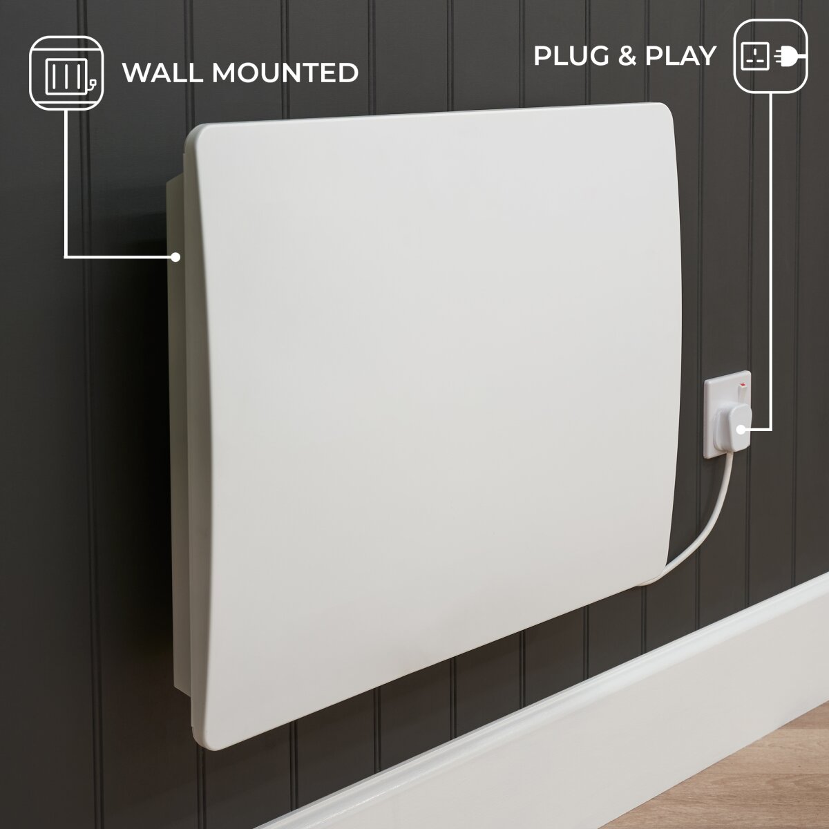 Adam Solis Ceramic Core Electric Radiator in White, 1000W to 2000W, image 6