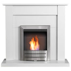 Adam Sutton Fireplace with Colorado Bioethanol Fire, Pure White